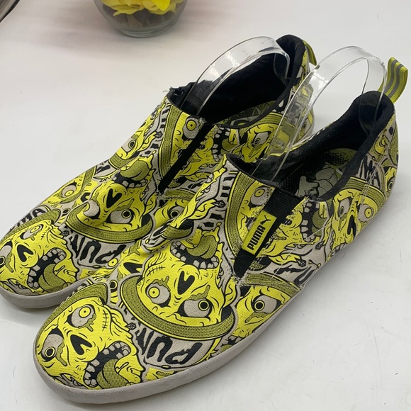 Vintage Puma Men 14 Grimmie Dave Mirra Yellow Black Skeleton SNK4656B - Picture 1 of 9